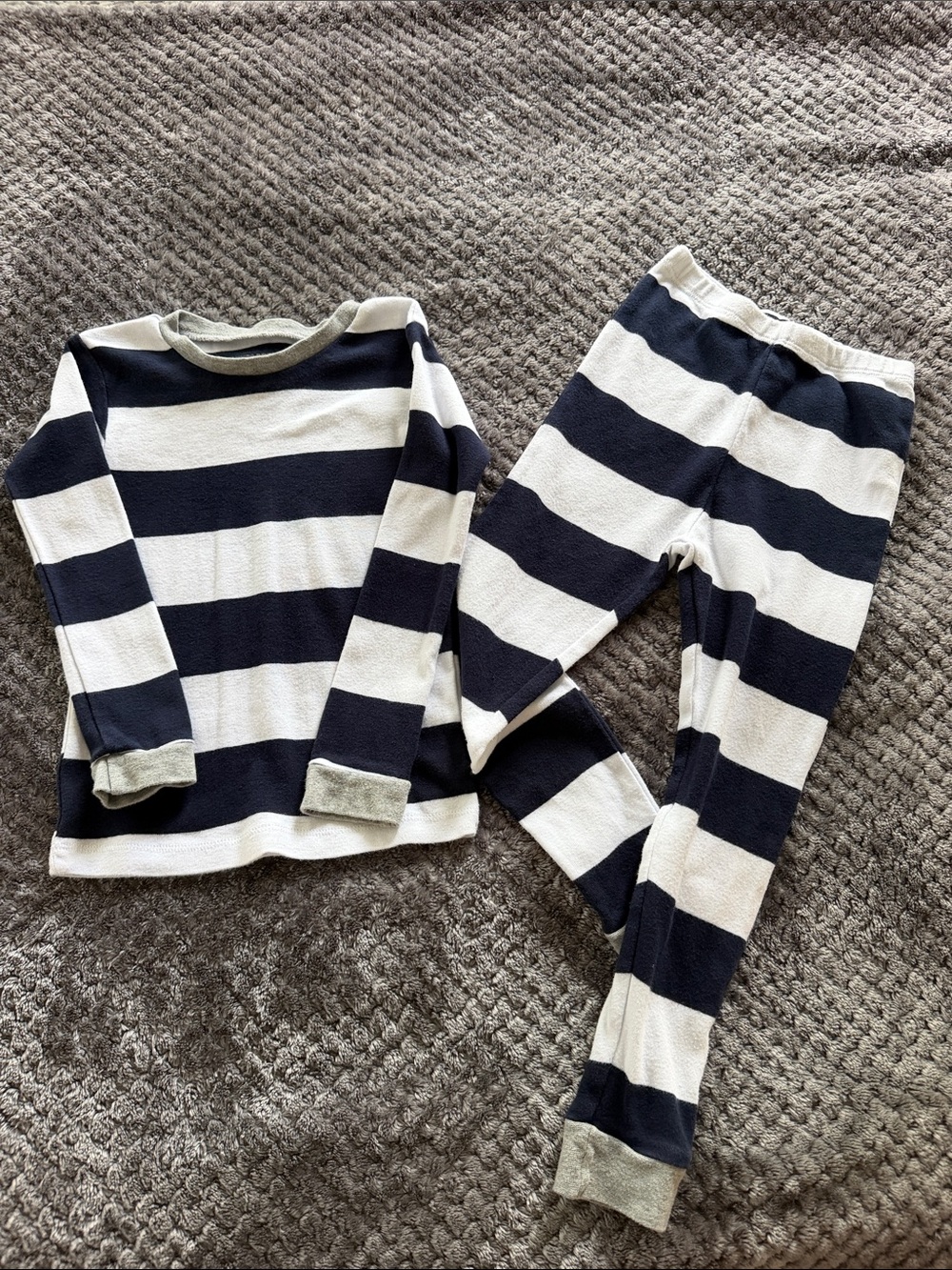 Burt’s Bees Kids Navy and White Striped Pajama Set
